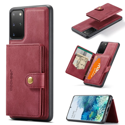 For Samsung Galaxy S20+ JEEHOOD Retro Magnetic Detachable Protective Case with Wallet & Card Slot & Holder(Red)-garmade.com