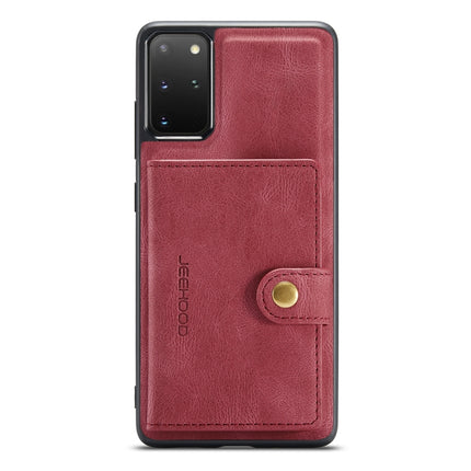 For Samsung Galaxy S20+ JEEHOOD Retro Magnetic Detachable Protective Case with Wallet & Card Slot & Holder(Red)-garmade.com