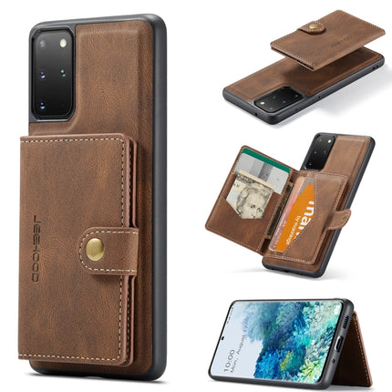 For Samsung Galaxy S20+ JEEHOOD Retro Magnetic Detachable Protective Case with Wallet & Card Slot & Holder(Brown)-garmade.com