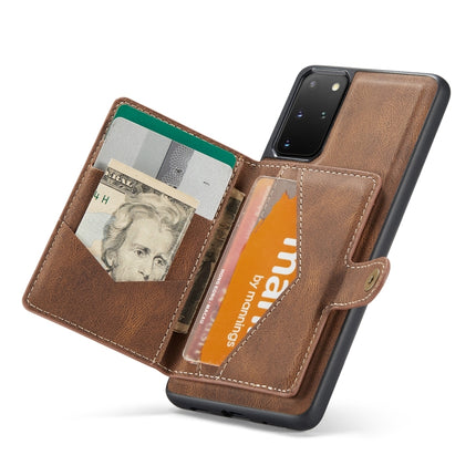 For Samsung Galaxy S20+ JEEHOOD Retro Magnetic Detachable Protective Case with Wallet & Card Slot & Holder(Brown)-garmade.com