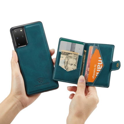For Samsung Galaxy S20+ JEEHOOD Retro Magnetic Detachable Protective Case with Wallet & Card Slot & Holder(Blue)-garmade.com