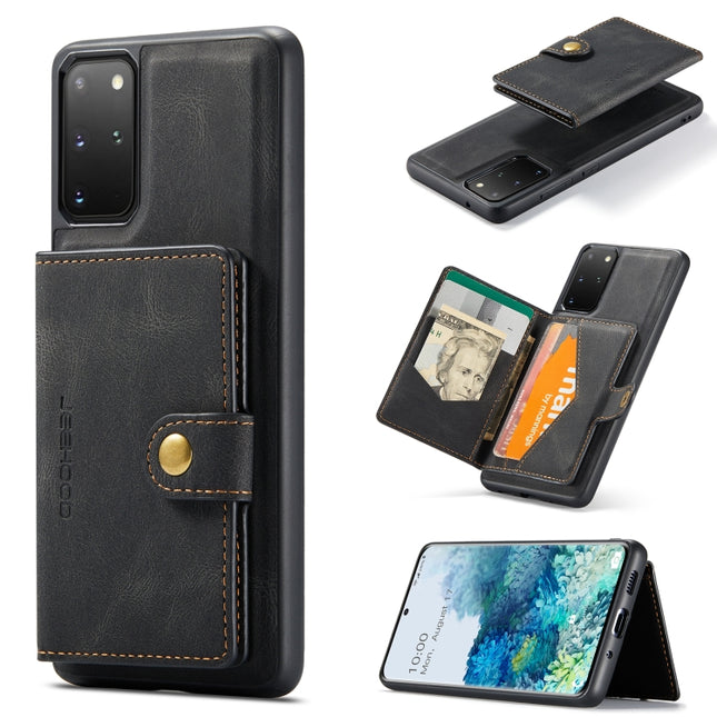 For Samsung Galaxy S20+ JEEHOOD Retro Magnetic Detachable Protective Case with Wallet & Card Slot & Holder(Black)-garmade.com