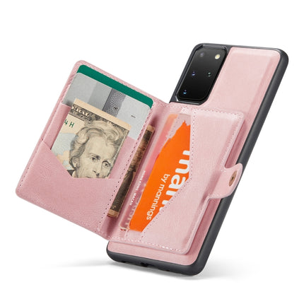 For Samsung Galaxy S20+ JEEHOOD Retro Magnetic Detachable Protective Case with Wallet & Card Slot & Holder(Pink)-garmade.com