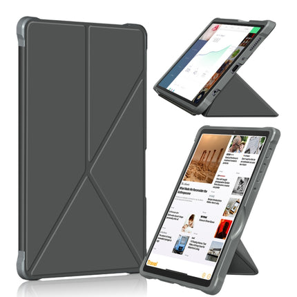For Samsung Galaxy Tab A7 Lite 8.7 T220 / T225 Multi-folding Horizontal Flip PU Leather Shockproof Case with Holder(Grey)-garmade.com