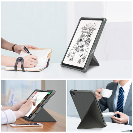 For Samsung Galaxy Tab A7 Lite 8.7 T220 / T225 Multi-folding Horizontal Flip PU Leather Shockproof Case with Holder(Grey)-garmade.com