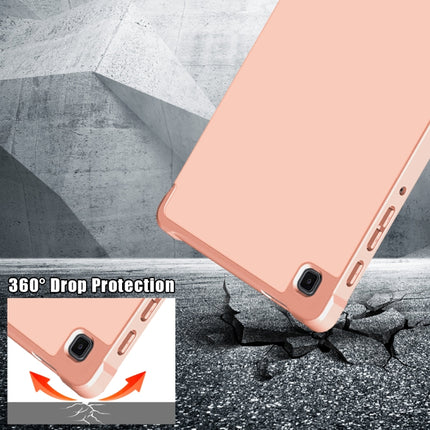 For Samsung Galaxy Tab A7 Lite 8.7 T220 / T225 Multi-folding Horizontal Flip PU Leather Shockproof Case with Holder(Rose Gold)-garmade.com