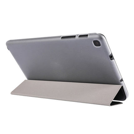 Silk Texture Three-fold Horizontal Flip Leather Case with Holder For Samsung Galaxy Tab A7 Lite 8.7 T220 / T225(Black)-garmade.com