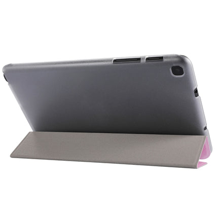 Silk Texture Three-fold Horizontal Flip Leather Case with Holder For Samsung Galaxy Tab A7 Lite 8.7 T220 / T225(Pink)-garmade.com