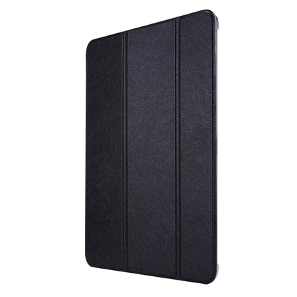 For iPad Pro 11 2022 / 2021 Silk Texture Three-fold Horizontal Flip Leather Tablet Case with Holder & Pen Slot(Black)-garmade.com