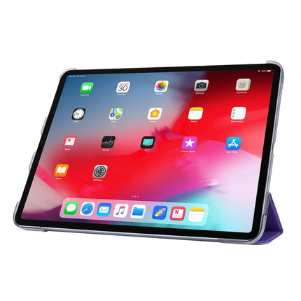For iPad Pro 11 2022 / 2021 Silk Texture Three-fold Horizontal Flip Leather Tablet Case with Holder & Pen Slot(Purple)-garmade.com