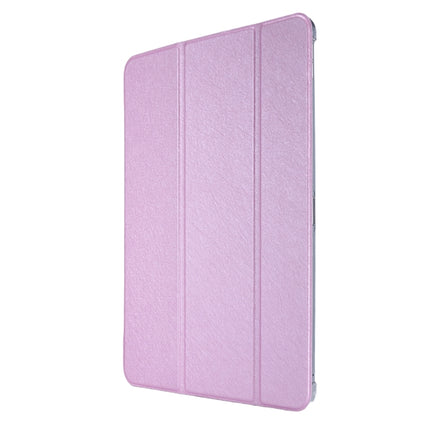 For iPad Pro 11 2022 / 2021 Silk Texture Three-fold Horizontal Flip Leather Tablet Case with Holder & Pen Slot(Pink)-garmade.com