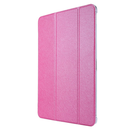 For iPad Pro 11 2022 / 2021 Silk Texture Three-fold Horizontal Flip Leather Tablet Case with Holder & Pen Slot(Rose Red)-garmade.com