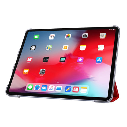 For iPad Pro 11 2022 / 2021 Silk Texture Three-fold Horizontal Flip Leather Tablet Case with Holder & Pen Slot(Red)-garmade.com