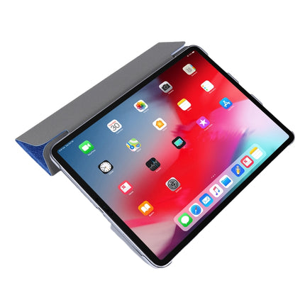 For iPad Pro 11 2022 / 2021 Silk Texture Three-fold Horizontal Flip Leather Tablet Case with Holder & Pen Slot(Blue)-garmade.com