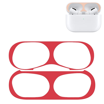 For Apple AirPods Pro Wireless Earphone Protective Case Metal Protective Sticker(Red)-garmade.com
