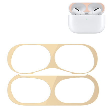 For Apple AirPods Pro Wireless Earphone Protective Case Metal Protective Sticker(Gold)-garmade.com