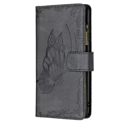 For Samsung Galaxy S20 Plus Flying Butterfly Embossing Pattern Zipper Horizontal Flip Leather Case with Holder & Card Slots & Wallet(Black)-garmade.com