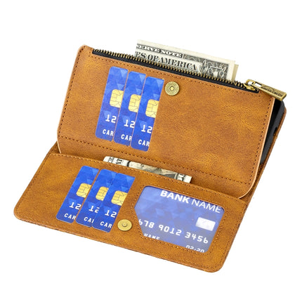 For Samsung Galaxy S21+ 5G Flying Butterfly Embossing Pattern Zipper Horizontal Flip Leather Case with Holder & Card Slots & Wallet(Brown)-garmade.com