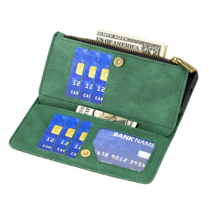 For Samsung Galaxy S21+ 5G Flying Butterfly Embossing Pattern Zipper Horizontal Flip Leather Case with Holder & Card Slots & Wallet(Green)-garmade.com