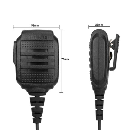 RETEVIS RS-114 IP54 Waterproof 2 Pin Speaker Microphone for H777/RT21/RT27-garmade.com