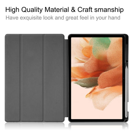 For Samsung Galaxy Tab S7 Lite T730 / T735 / Tab S7 FE T736 Custer Painted TPU Smart Tablet Leather Case with Sleep / Wake-up Function & 3-Fold Holder & Pen Slot(Galaxy Nebula)-garmade.com