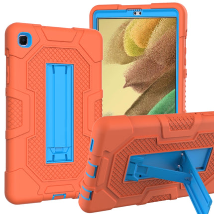 For Samsung Galaxy Tab A7 Lite T220 / T225 Contrast Color Robot Shockproof Silicone + PC Protective Case with Holder(Orange Blue)-garmade.com