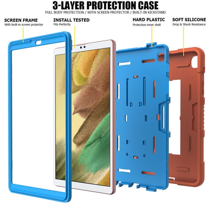 For Samsung Galaxy Tab A7 Lite T220 / T225 Contrast Color Robot Shockproof Silicone + PC Protective Case with Holder(Orange Blue)-garmade.com