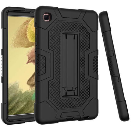 For Samsung Galaxy Tab A7 Lite T220 / T225 Contrast Color Robot Shockproof Silicone + PC Protective Case with Holder(Black)-garmade.com