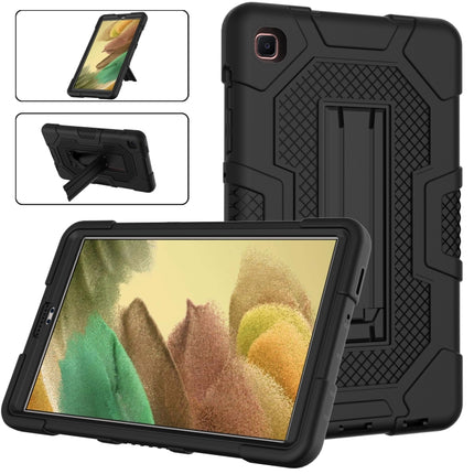 For Samsung Galaxy Tab A7 Lite T220 / T225 Contrast Color Robot Shockproof Silicone + PC Protective Case with Holder(Black)-garmade.com