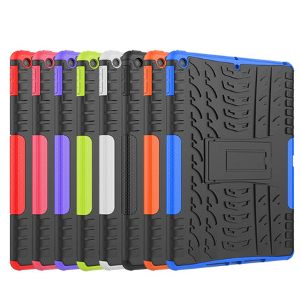 For iPad 10.2 Tire Texture TPU + PC Shockproof Case with Holder(Purple)-garmade.com