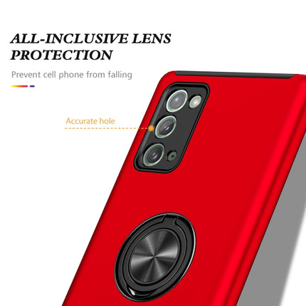 For Samsung Galaxy Note20 PC + TPU Shockproof Magnetic Protective Case with Invisible Ring Holder(Red)-garmade.com