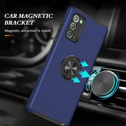 For Samsung Galaxy Note20 PC + TPU Shockproof Magnetic Protective Case with Invisible Ring Holder(Blue)-garmade.com
