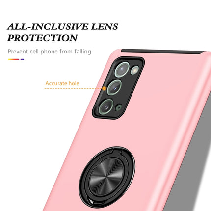 For Samsung Galaxy Note20 PC + TPU Shockproof Magnetic Protective Case with Invisible Ring Holder(Rose Gold)-garmade.com