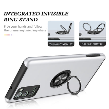 For Samsung Galaxy Note20 PC + TPU Shockproof Magnetic Protective Case with Invisible Ring Holder(Silver)-garmade.com