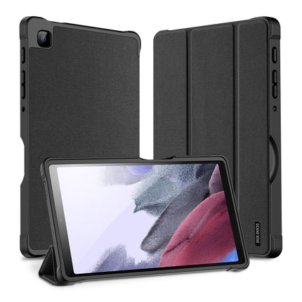For Samsung Galaxy Tab A7 Lite DUX DUCIS Domo Series Horizontal Flip Magnetic PU Leather Case with Three-folding Holder(Black)-garmade.com
