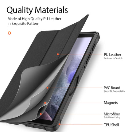 For Samsung Galaxy Tab A7 Lite DUX DUCIS Domo Series Horizontal Flip Magnetic PU Leather Case with Three-folding Holder(Black)-garmade.com