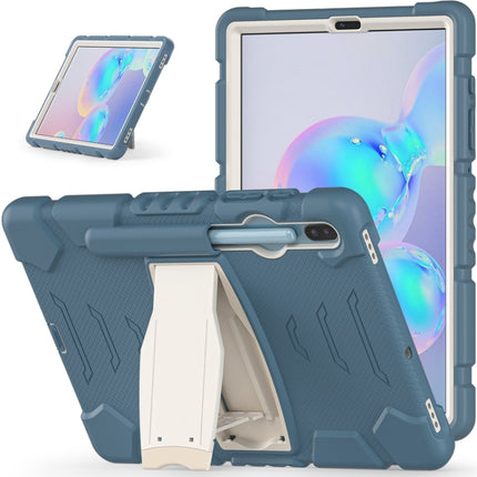 For Samsung Galaxy Tab S6 T860 3-Layer Protection Screen Frame + PC + Silicone Shockproof Combination Case with Holder(Cornflower Blue)-garmade.com