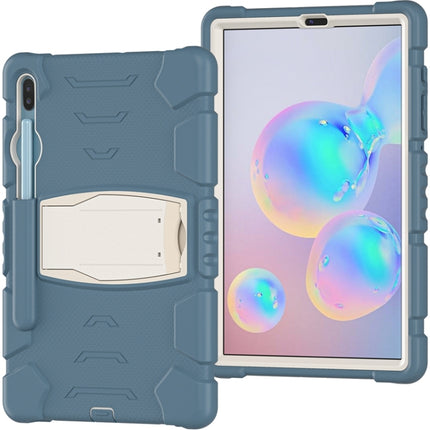 For Samsung Galaxy Tab S6 T860 3-Layer Protection Screen Frame + PC + Silicone Shockproof Combination Case with Holder(Cornflower Blue)-garmade.com