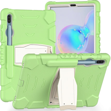 For Samsung Galaxy Tab S6 T860 3-Layer Protection Screen Frame + PC + Silicone Shockproof Combination Case with Holder(Matcha Green)-garmade.com