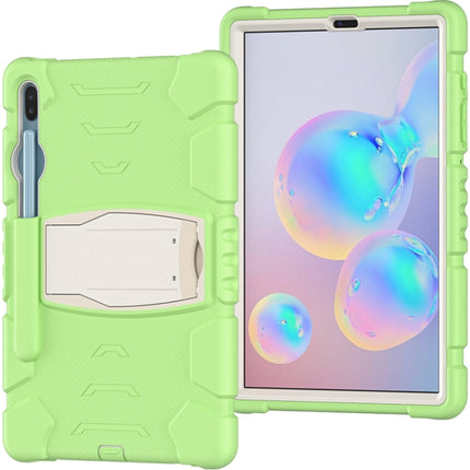 For Samsung Galaxy Tab S6 T860 3-Layer Protection Screen Frame + PC + Silicone Shockproof Combination Case with Holder(Matcha Green)-garmade.com