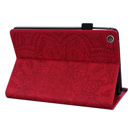 For iPad 4 & 3 & 2 Calf Pattern Double Folding Design Embossed Leather Case with Holder & Card Slots & Pen Slot & Elastic Band(Red)-garmade.com