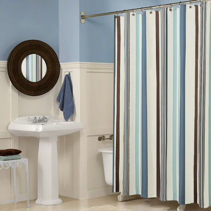 Multicolour Vertical Texture Thick Waterproof Polyester Fabric Shower Curtains, Size:200x220cm-garmade.com