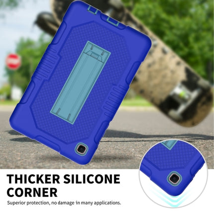 For Samsung Galaxy Tab A7 Lite T220 / T225 (2021) Contrast Color Robot Shockproof Silicone + PC Protective Case with Holder(Sapphire Blue)-garmade.com