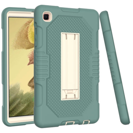 For Samsung Galaxy Tab A7 Lite T220 / T225 (2021) Contrast Color Robot Shockproof Silicone + PC Protective Case with Holder(Jade Green)-garmade.com