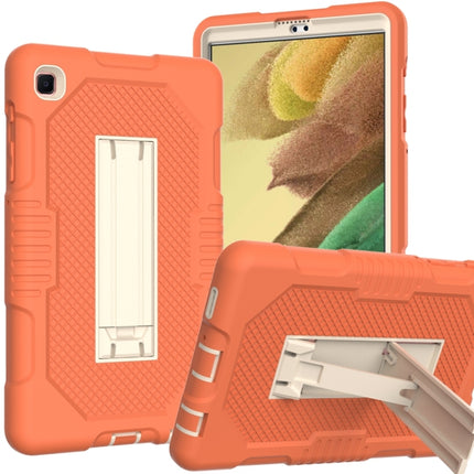For Samsung Galaxy Tab A7 Lite T220 / T225 (2021) Contrast Color Robot Shockproof Silicone + PC Protective Case with Holder(Coral Orange)-garmade.com