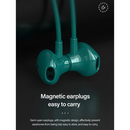 Original Lenovo SH1 Intelligent Noise Reduction Neck-mounted Magnetic Wire-controlled Bluetooth Earphone, Support Call(Green)-garmade.com