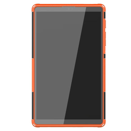 For Samsung Galaxy Tab A7 Lite Tire Texture Shockproof TPU+PC Protective Case with Holder(Orange)-garmade.com