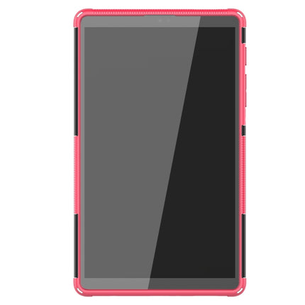 For Samsung Galaxy Tab A7 Lite Tire Texture Shockproof TPU+PC Protective Case with Holder(Pink)-garmade.com