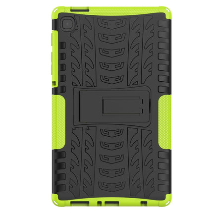 For Samsung Galaxy Tab A7 Lite Tire Texture Shockproof TPU+PC Protective Case with Holder(Green)-garmade.com