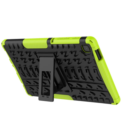 For Samsung Galaxy Tab A7 Lite Tire Texture Shockproof TPU+PC Protective Case with Holder(Green)-garmade.com